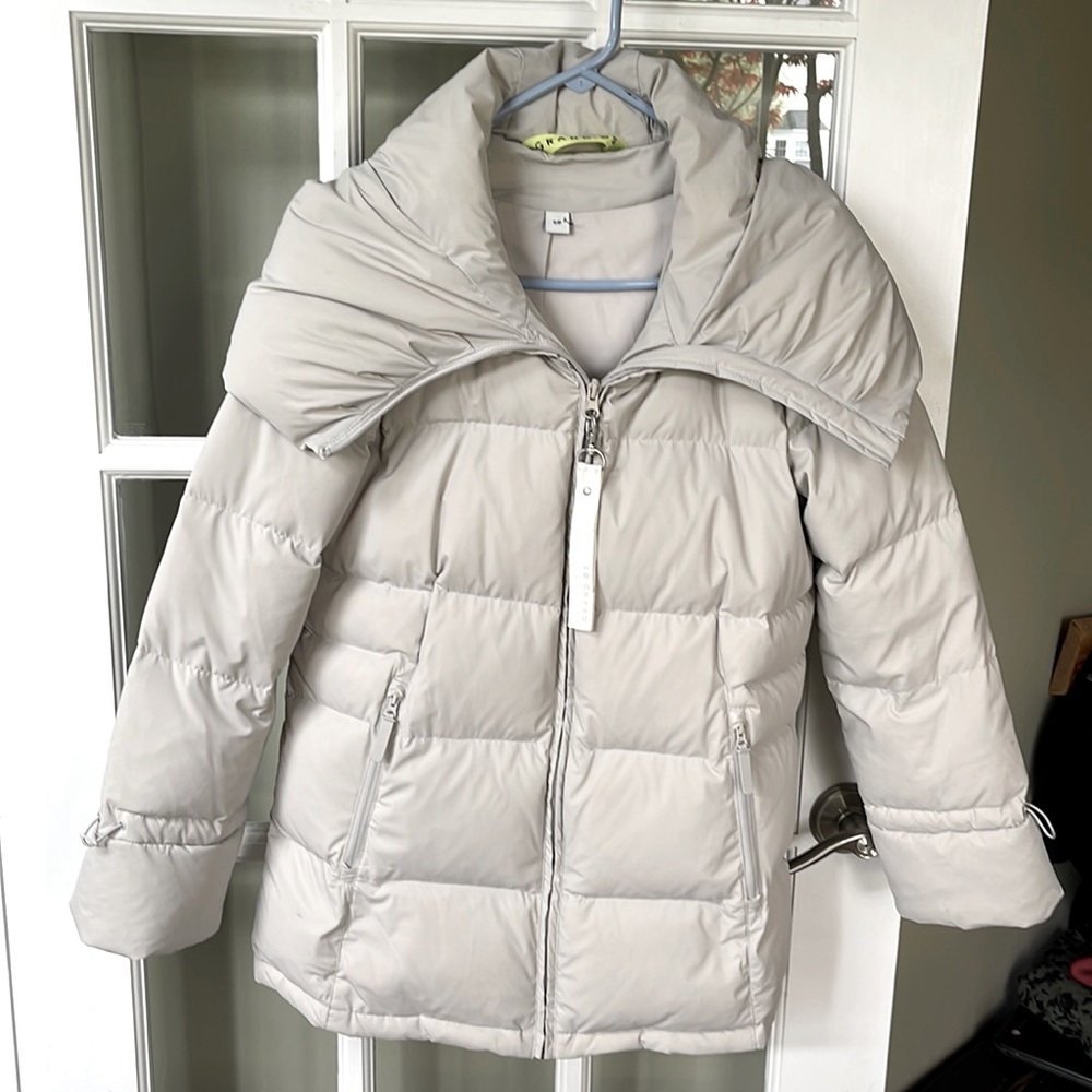 Cole Haan Grand Down Light Grey Puffer Coat